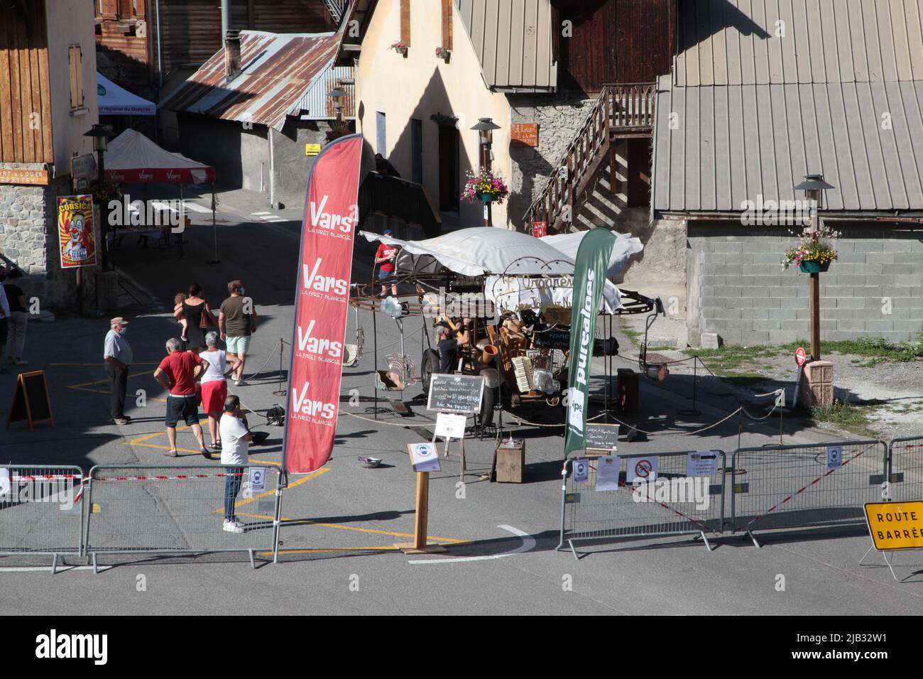 Fête du Village de Vars Sainte-Marie un 15 août, Hautes-Alpes Stockfoto