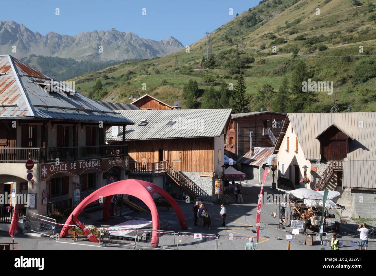 Fête du Village de Vars Sainte-Marie un 15 août, Hautes-Alpes Stockfoto