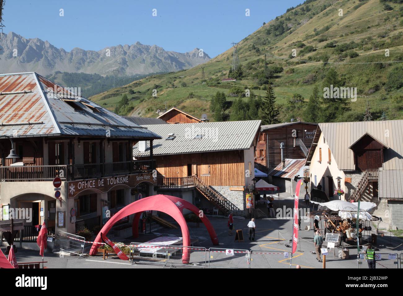 Fête du Village de Vars Sainte-Marie un 15 août, Hautes-Alpes Stockfoto