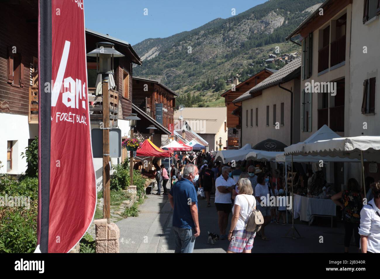 Fête du Village de Vars Sainte-Marie un 15 août, Hautes-Alpes Stockfoto