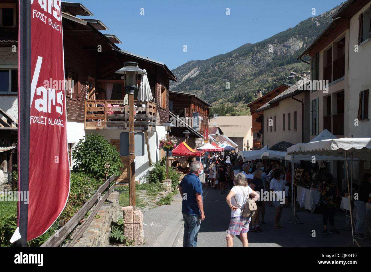 Fête du Village de Vars Sainte-Marie un 15 août, Hautes-Alpes Stockfoto