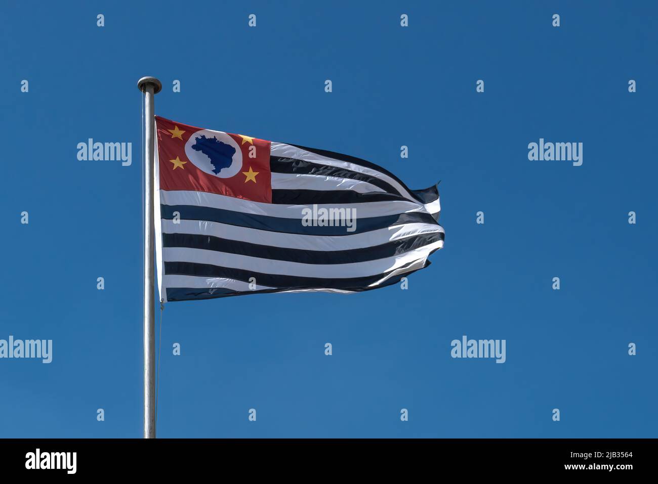 Sao Paulo Staatsflagge - Sao Paulo, Brasilien Stockfoto
