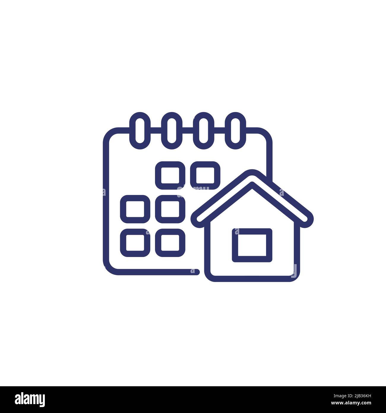 Symbol für Haus und Kalenderzeile Stock Vektor