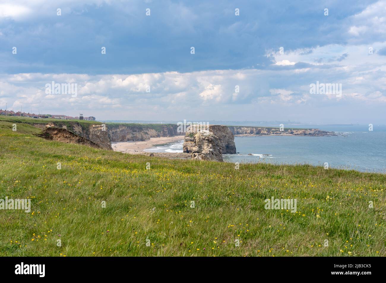 Blick auf die Küste von Leas, Marsden, South Tyneside, Großbritannien. Stockfoto