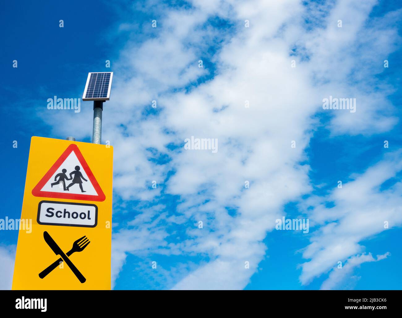 Kostenlose Schulmahlzeiten Konzept Bild. VEREINIGTES KÖNIGREICH Stockfoto