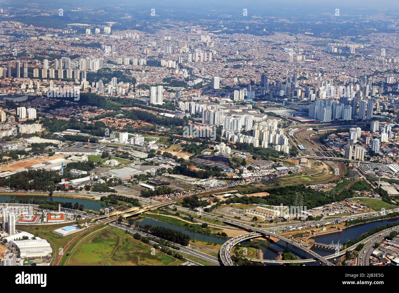 Luftaufnahmen von städtischen Zentren, Sao Paulo - Brasilien Stockfoto