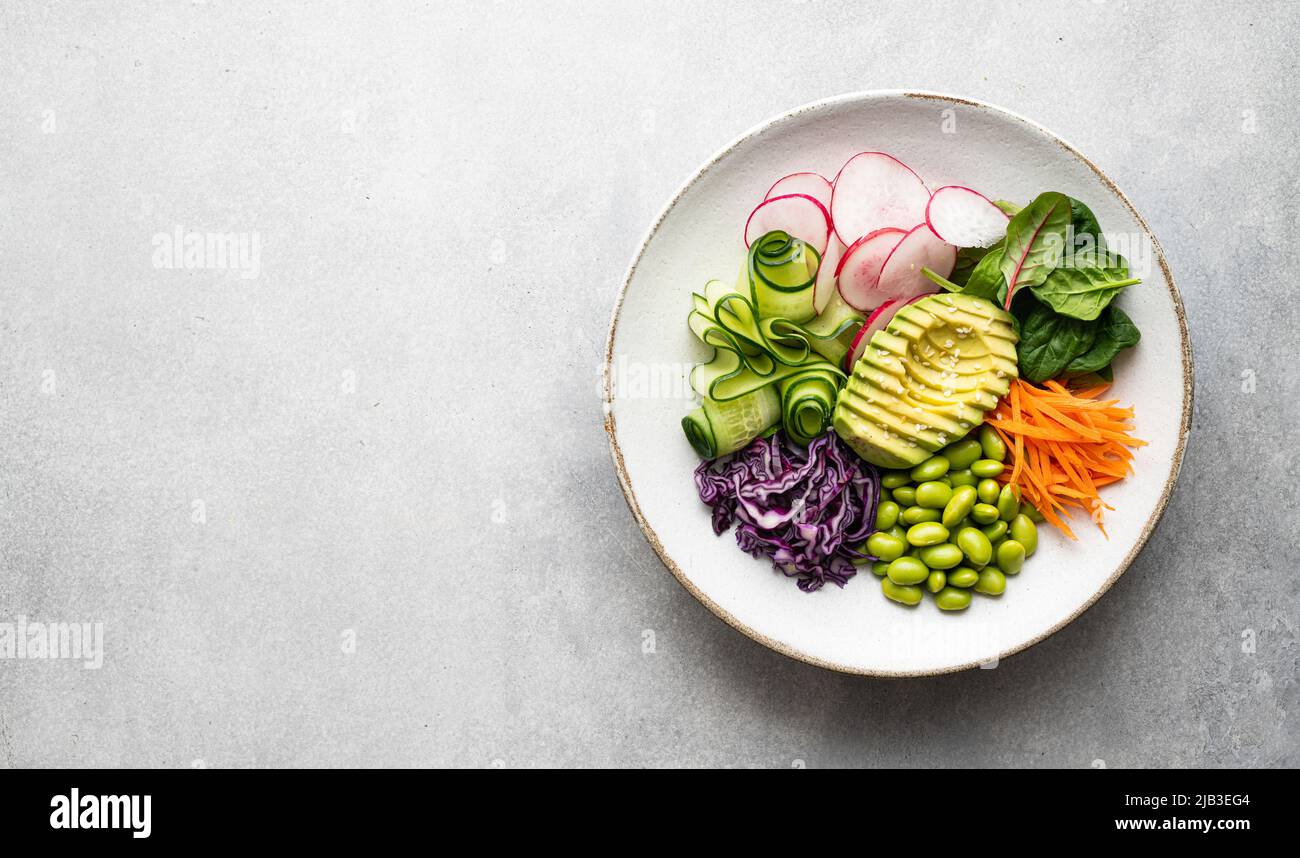 Vegane Buddha Schale mit Gemüse Stockfoto