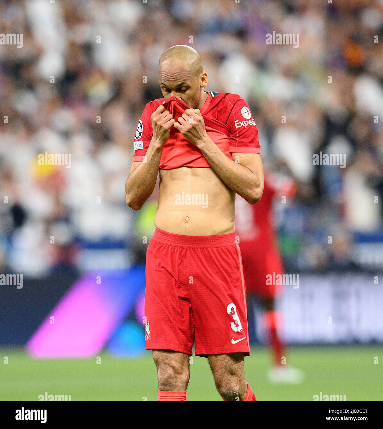 FABINHO (LFC) enttäuscht nach dem Spiel, Fußball Champions League Finale 2022, FC Liverpool (LFC) - Real Madrid (Real) 0: 1, am 28.. Mai 2022 in Paris/Frankreich. Â Stockfoto
