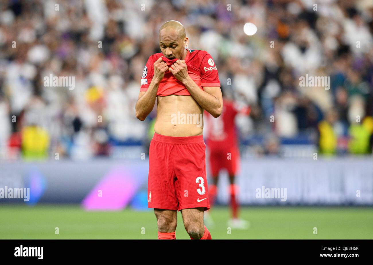 FABINHO (LFC) enttäuscht nach dem Spiel, Fußball Champions League Finale 2022, FC Liverpool (LFC) - Real Madrid (Real) 0: 1, am 28.. Mai 2022 in Paris/Frankreich. Â Stockfoto