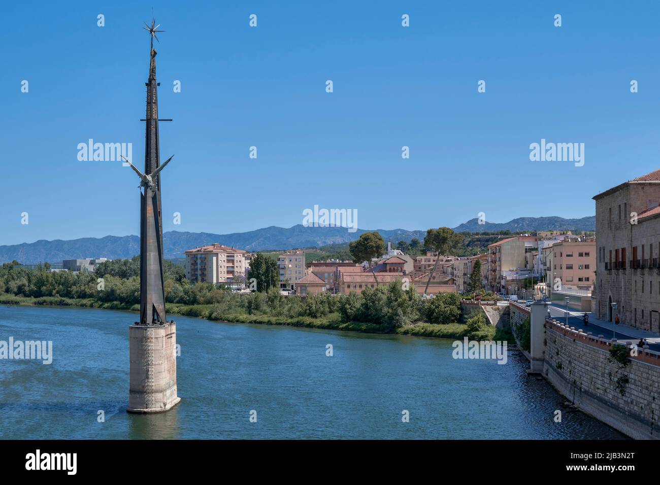 Denkmal für die Kämpfer, die in der Schlacht am Ebro-Fluss durch Tortosa, Tarragona, Katalonien, Spanien, Europa Ruhm fanden Stockfoto