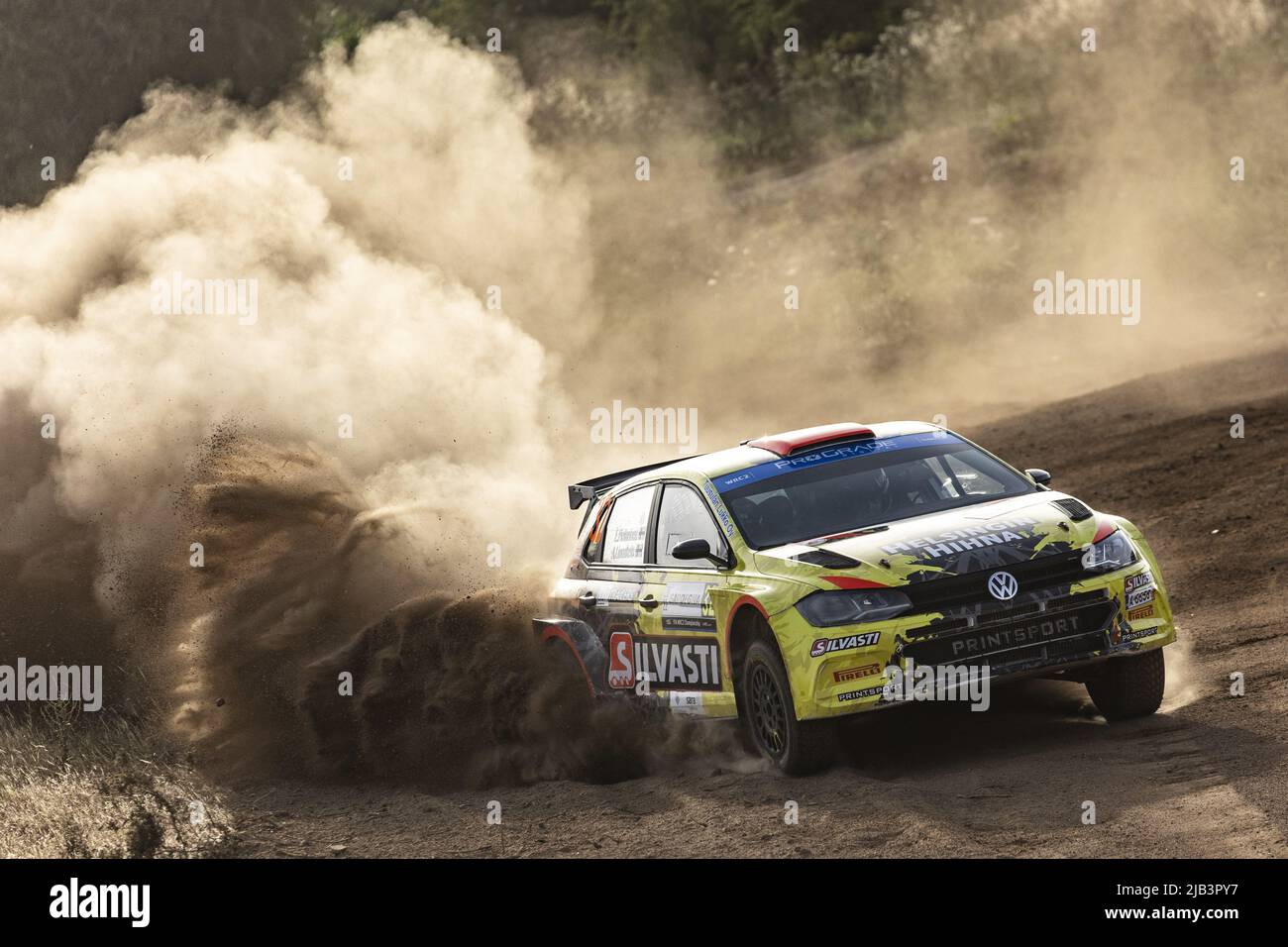 Alghero, Italien. 2.. Juni 2022. 32 PIETARINEN Eerik (FIN), LINNAKETO Antti (FIN), Volkswagen Polo GTI, Aktion während der Rallye Italia Sardegna 2022, 5. Runde der WRC World Rally Car Championship 2022, vom 2. Bis 5. Juni 2022 in Alghero, Italien - Foto: Nikos Katikis/DPPI/LiveMedia Credit: Independent Photo Agency/Alamy Live News Stockfoto