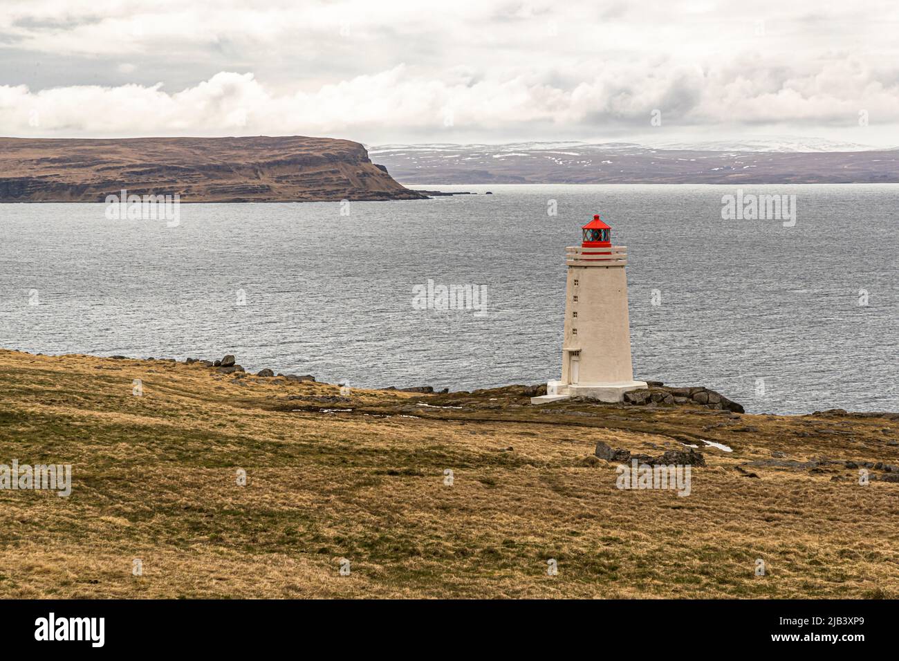 Skardsviti Leuchtturm in Island Stockfoto