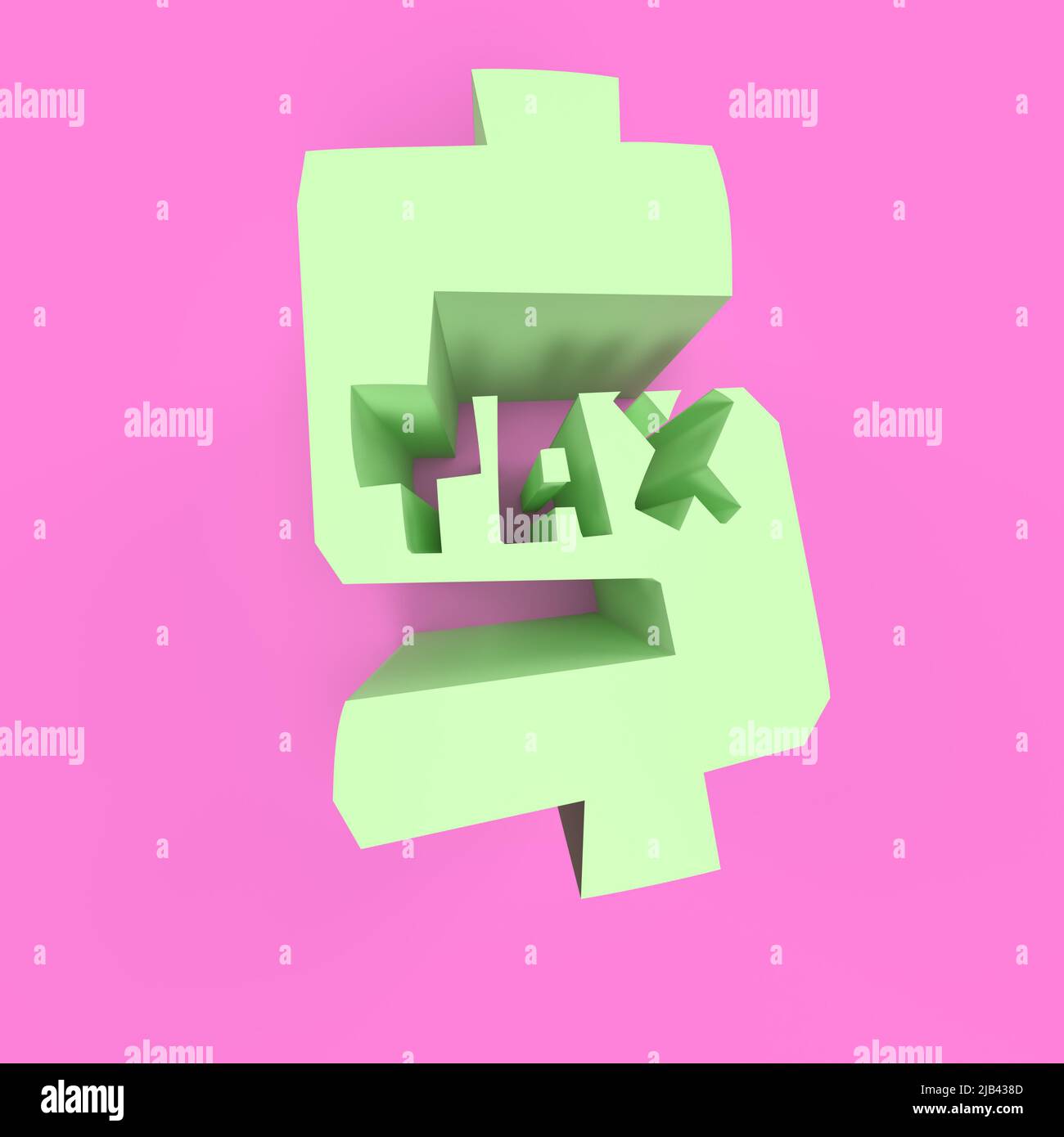 Dollarzeichen und fehlender Steuerteil - abbildung 3D Stockfoto