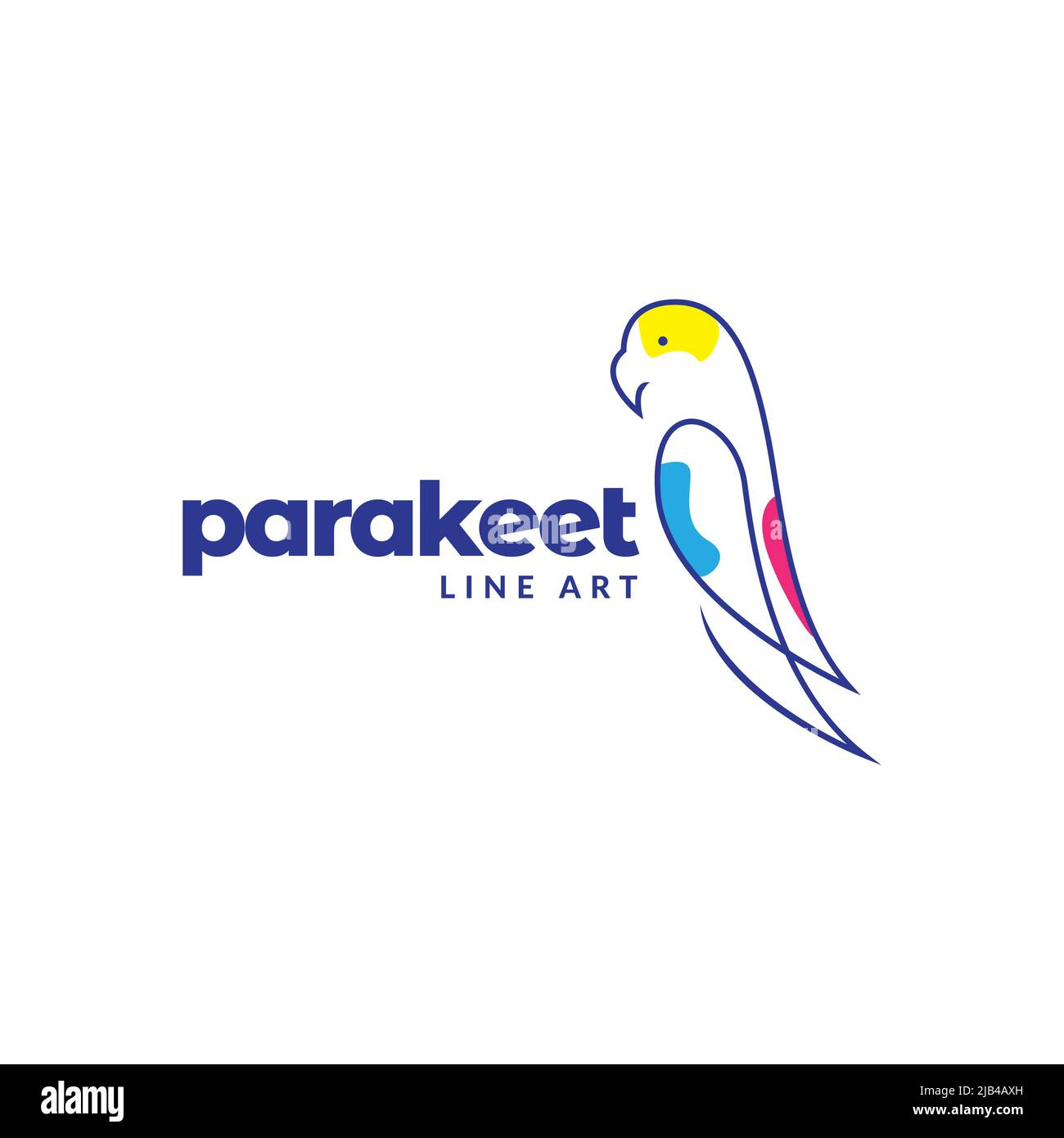 Linie Kunst abstrakt Vogel Sittich Logo Design Vektor Grafik Symbol Illustration kreative Idee Stock Vektor