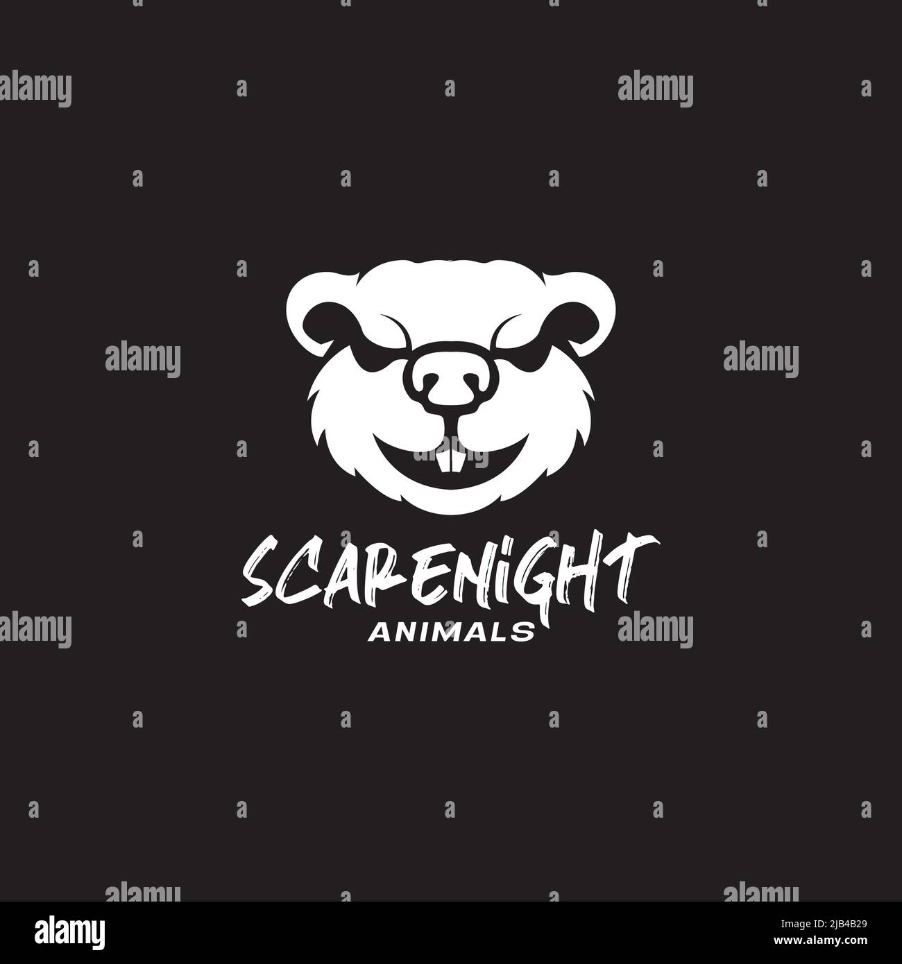 Nacht Tier nächtlichen Logo Design Vektor Grafik Symbol Illustration kreative Idee Stock Vektor