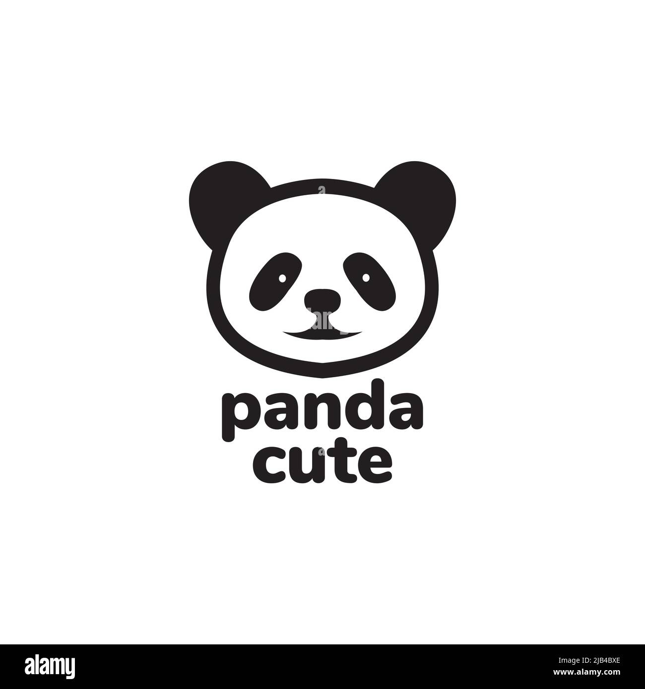 Kopf niedlich Panda minimal Logo Design Vektor Grafik Symbol Illustration kreative Idee Stock Vektor