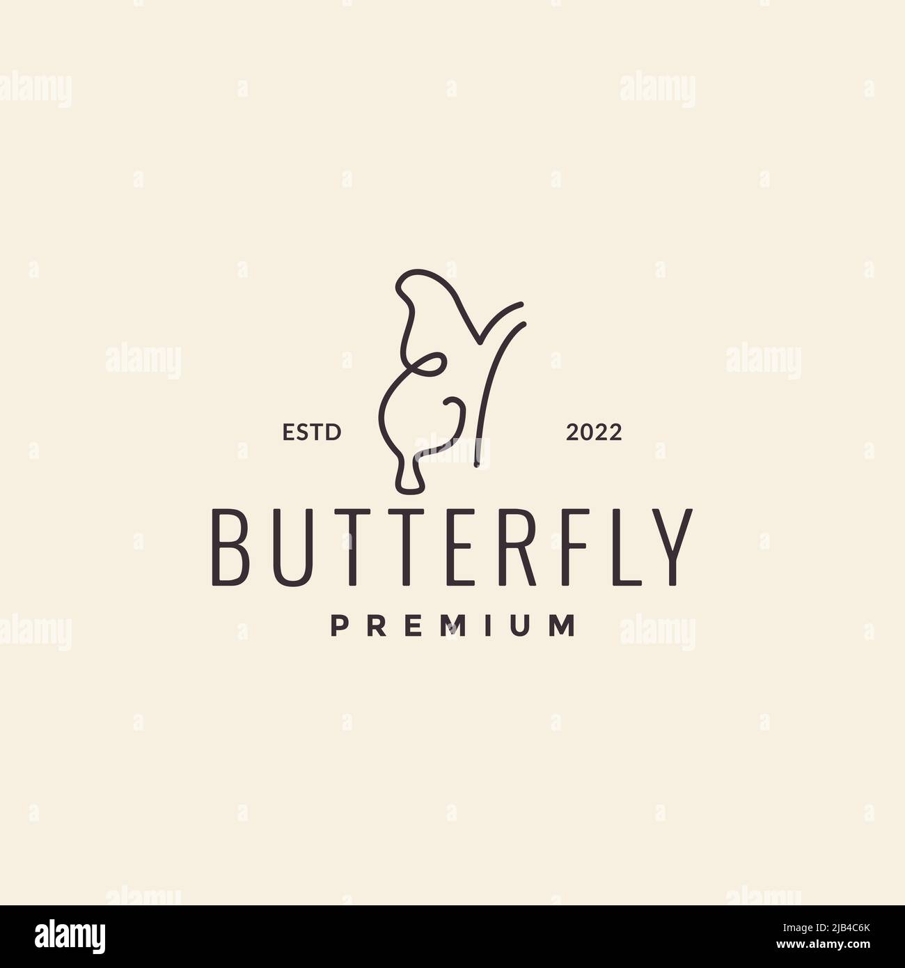 Einfache minimale Linie Schmetterling Logo Design Vektor Grafik Symbol Illustration kreative Idee Stock Vektor