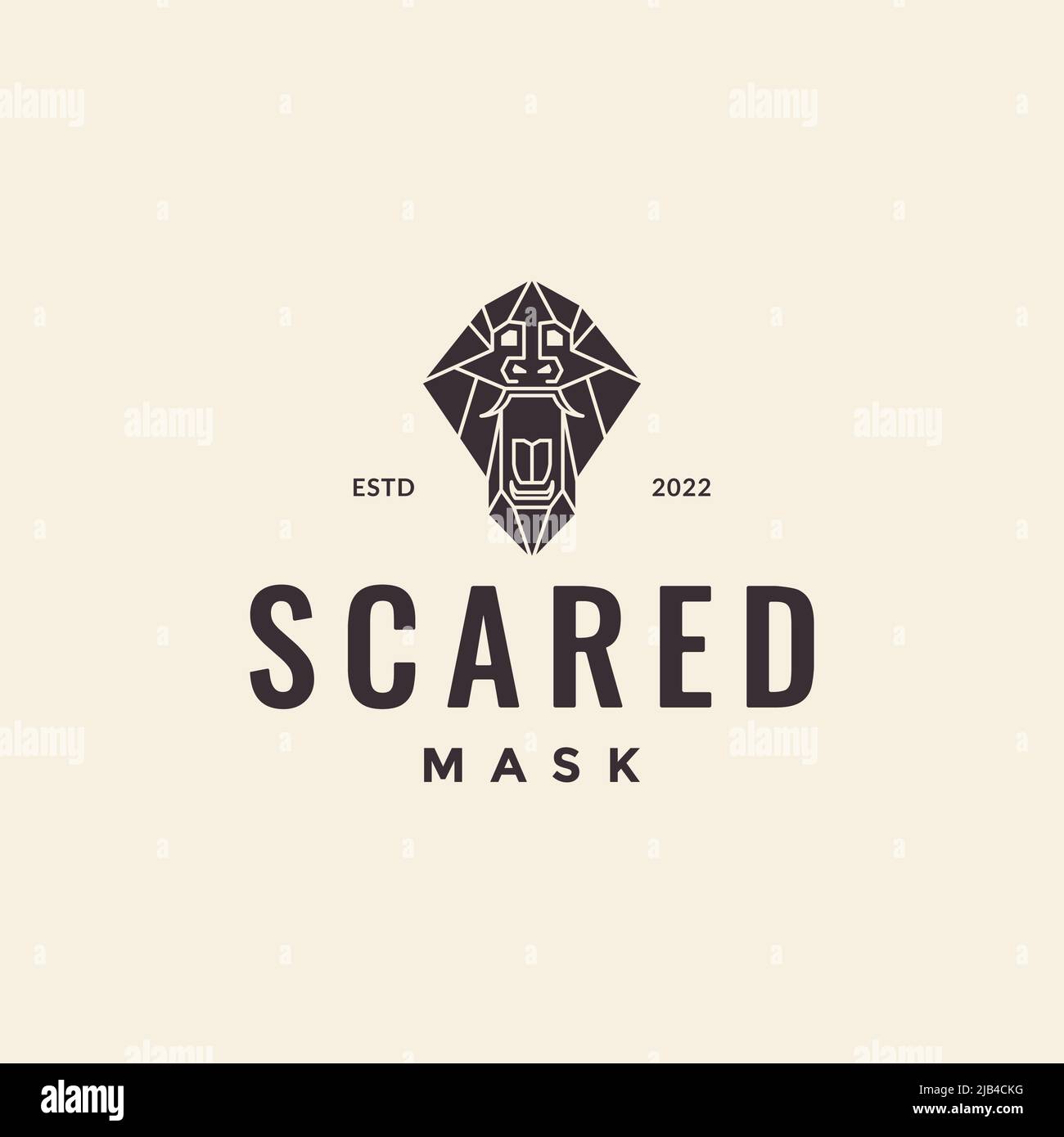 Hipster Holz Maske Kultur Logo Design Vektor Grafik Symbol Illustration kreative Idee Stock Vektor