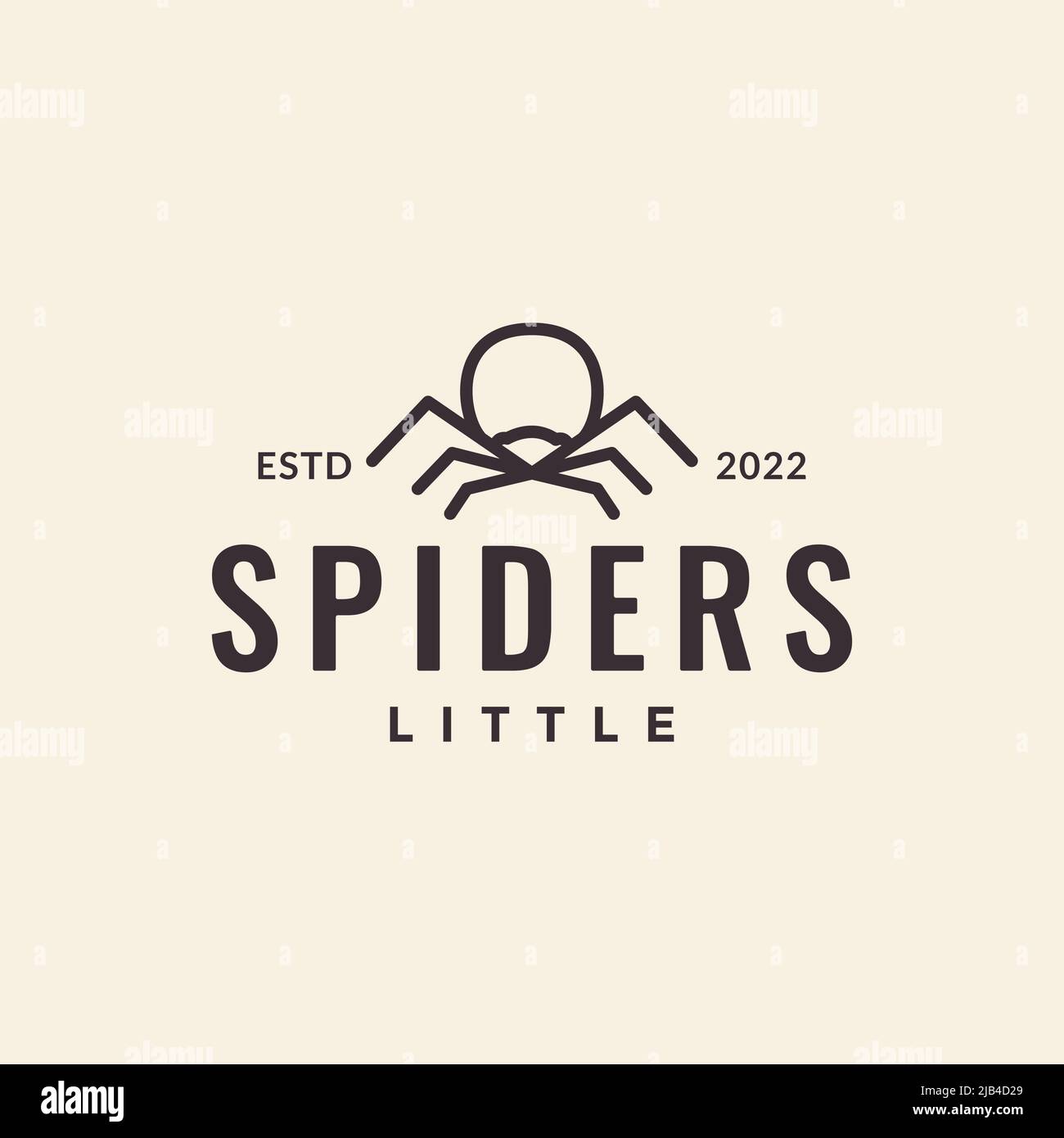 Kleine Spinne tarantula Linie Logo Design Vektor Grafik Symbol Illustration kreative Idee Stock Vektor