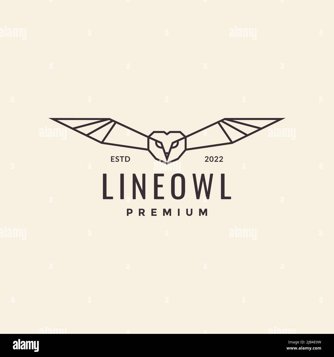 Linie einfaches Polygon Eule fliegen Logo Design Vektor Grafik Symbol Illustration kreative Idee Stock Vektor
