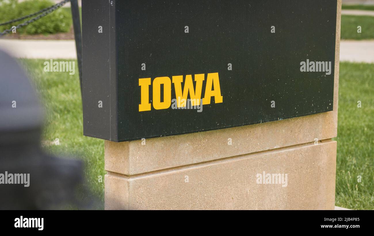 Iowa City, IA – 23. Mai 2022: College-Campus der University of Iowa Hawkeyes Stockfoto