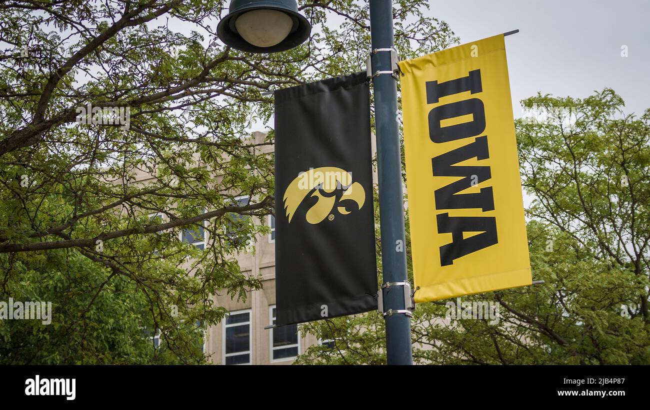 Iowa City, IA – 23. Mai 2022: College-Campus der University of Iowa Hawkeyes Stockfoto