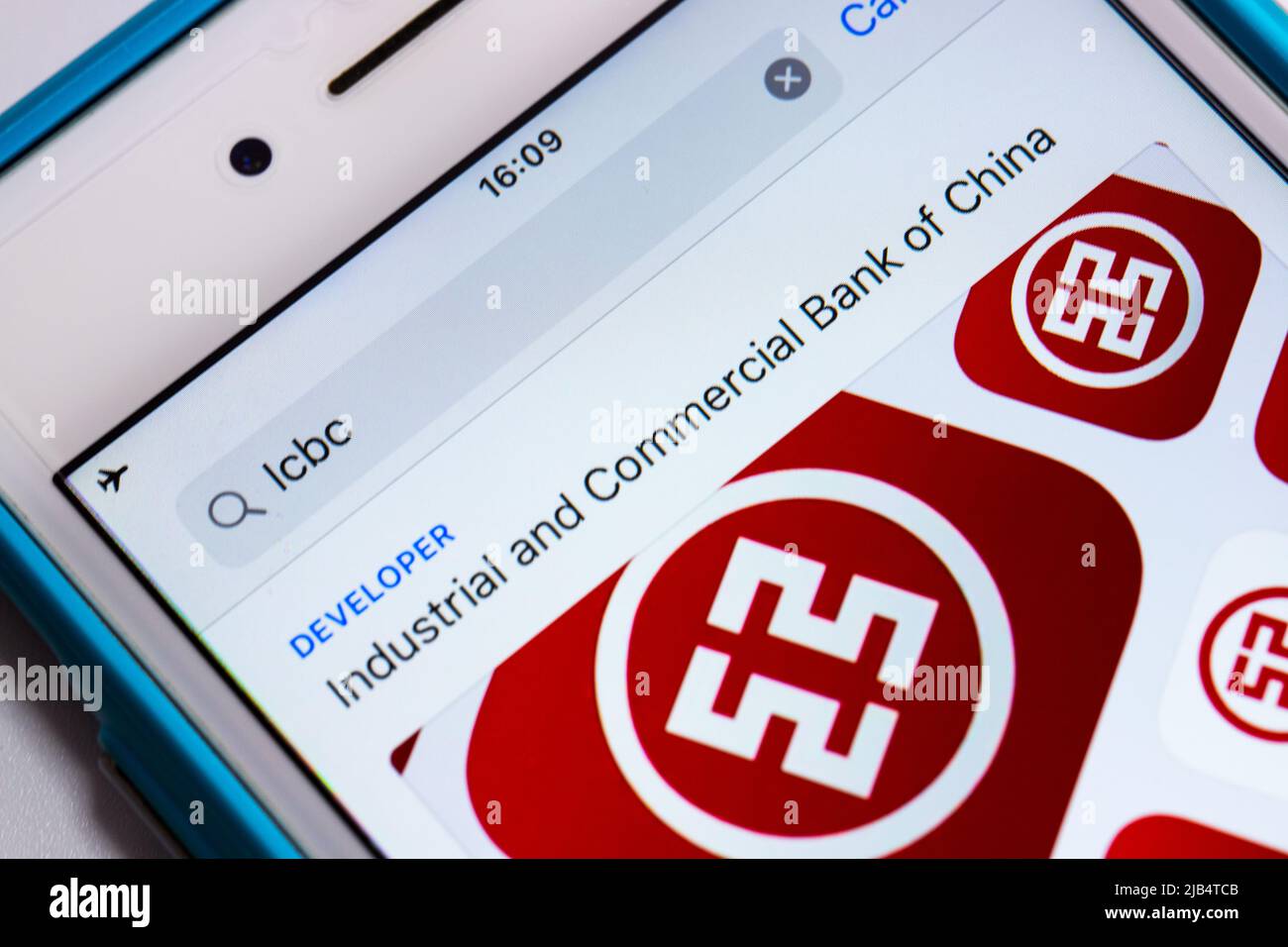 ICBC im App Store auf iOS. ICBC (Industrial & Commercial Bank of China Limited) ist ein chinesisches Bankunternehmen, das am 1. Januar 1984 als Limited Company gegründet wurde Stockfoto