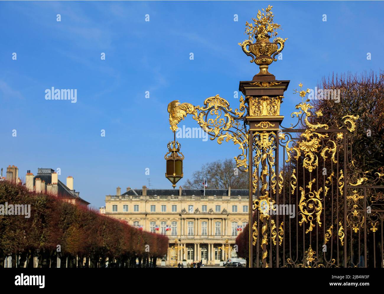 Place de la Carriere, Palais du Gouvernement, UNESCO-Weltkulturerbe, Nancy, Department of Meurthe-et-Moselle, Grand Est Region, ehemalige Hauptstadt Stockfoto