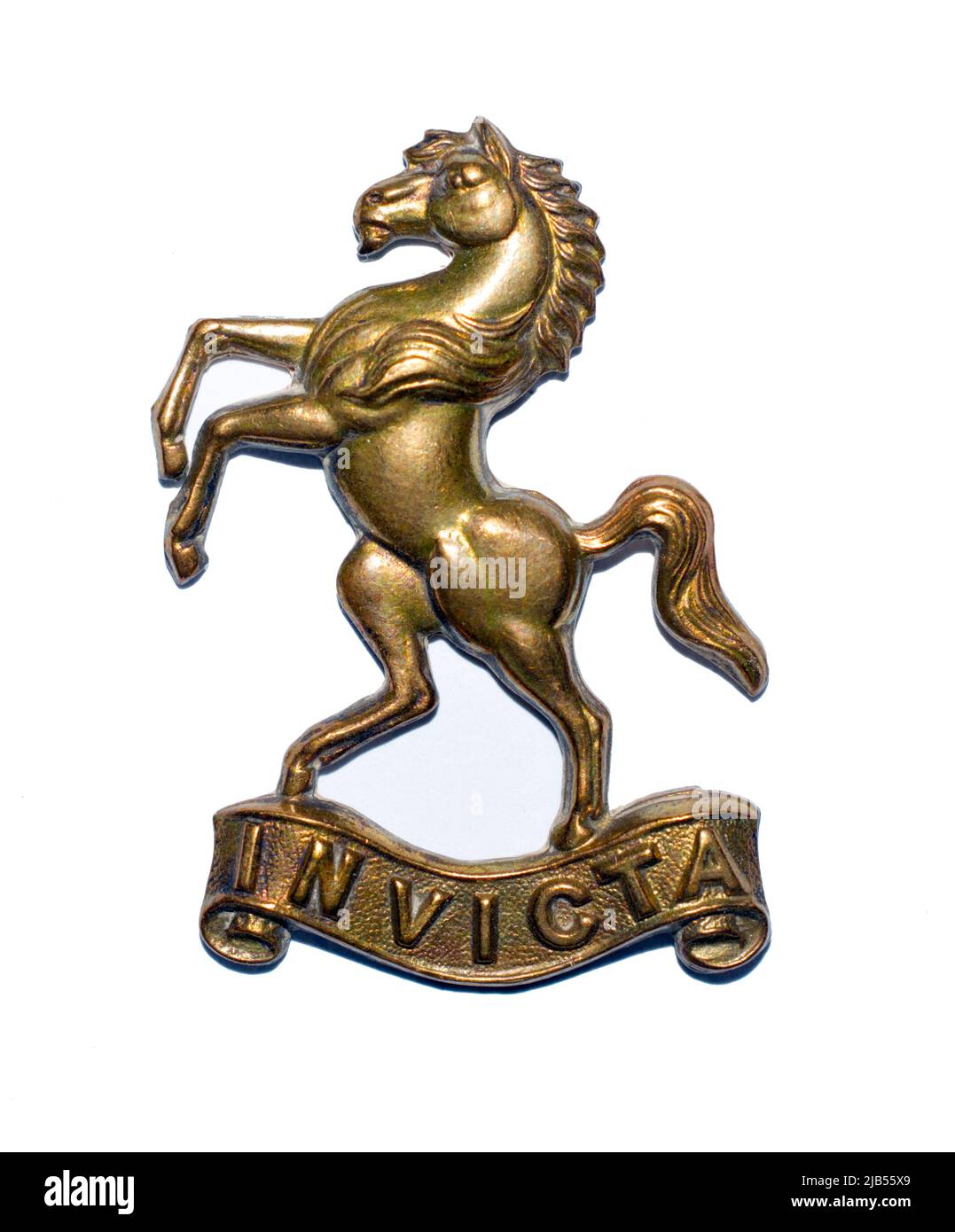 Ein Cap-Abzeichen des eigenen West Kent Yeomanry der Königin. Vor 1920. Stockfoto