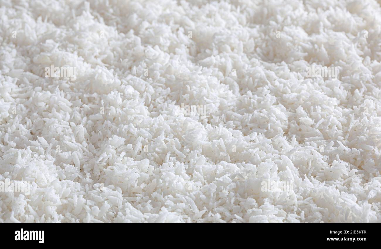 Frische Kokosflocken Hintergrund Stockfoto