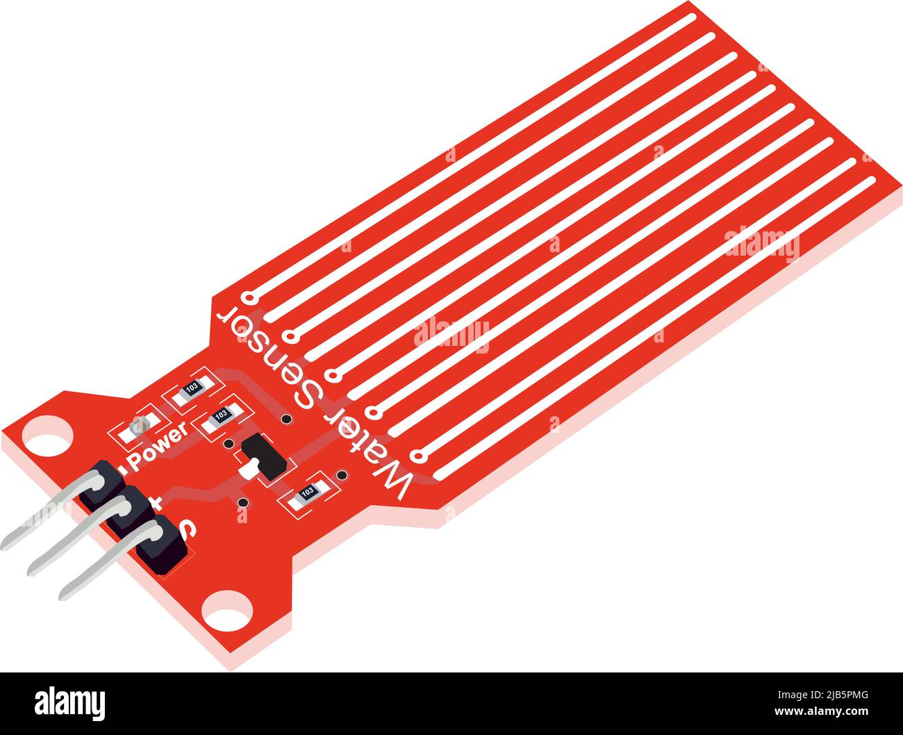 Erkennung Des Regenwasserstandsensormoduls Tiefe Der Flüssigkeit Für Arduino Stock Vektor