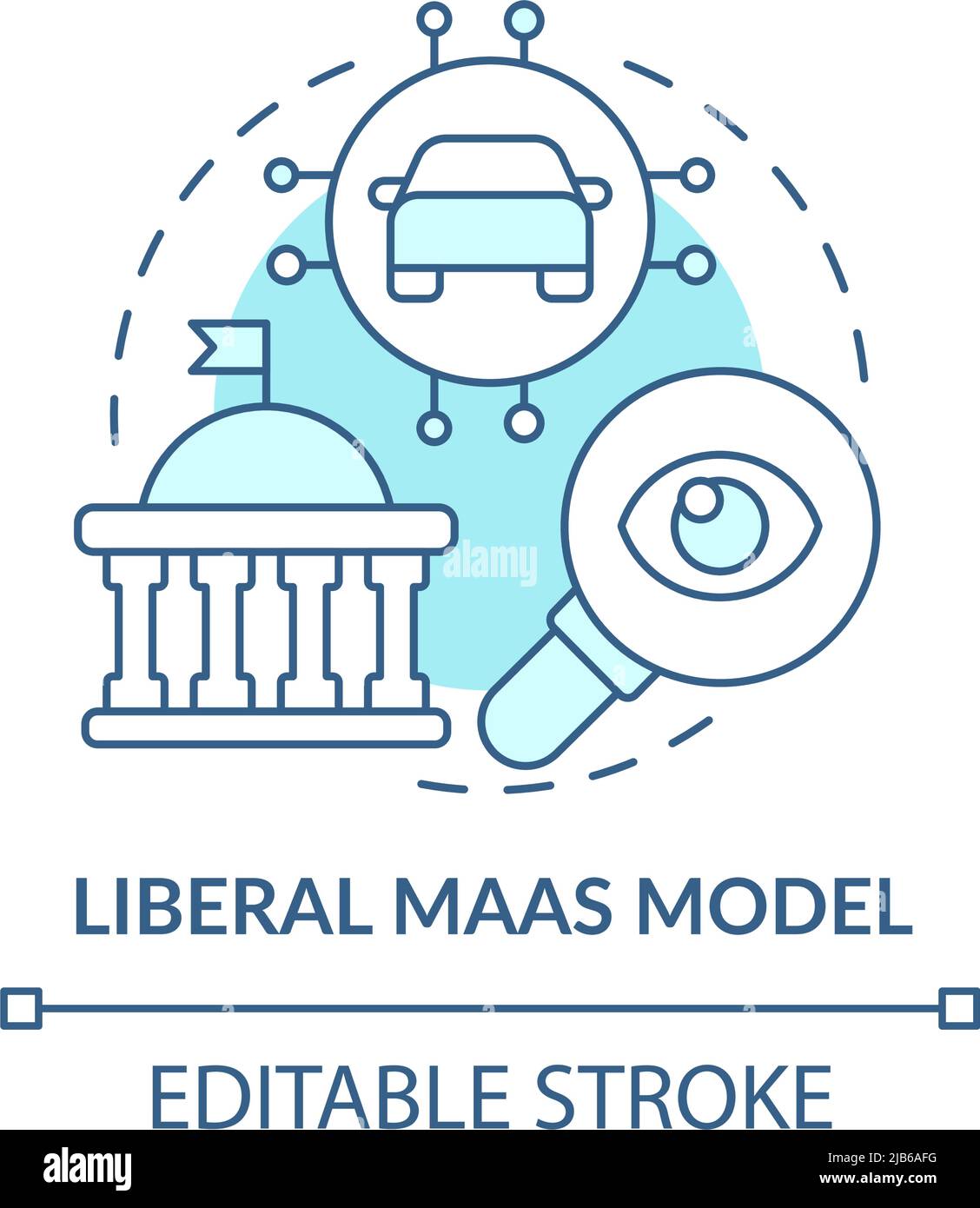 Liberale Maas Modell türkis Konzept Ikone Stock Vektor