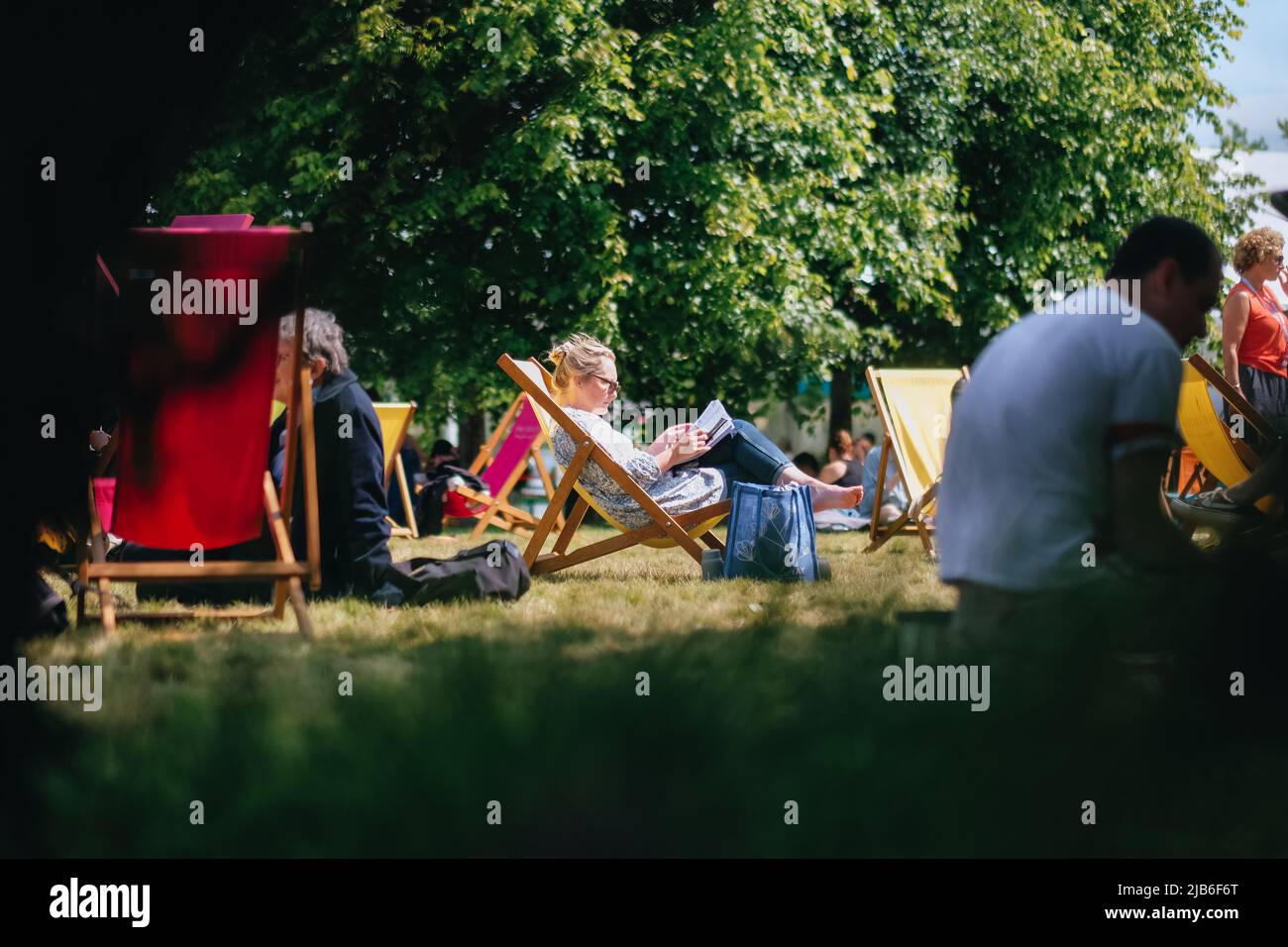 Hay-on-Wye, Wales, Großbritannien. 3.. Juni 2022. Allgemeine Atmosphäre beim Hay Festival 2022, Wales. Quelle: Sam Hardwick/Alamy. Quelle: ANP/Alamy Live News Stockfoto