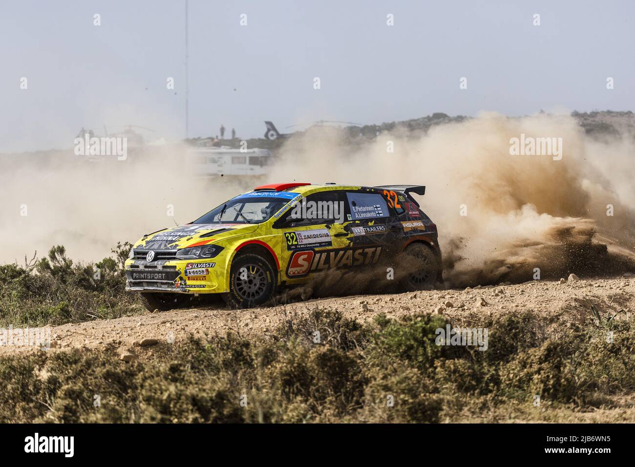 Alghero, Italien, 3.. Juni 2022. 32 PIETARINEN Eerik (FIN), LINNAKETO Antti (FIN), Volkswagen Polo GTI, Aktion während der Rallye Italia Sardegna 2022, 5. Runde der WRC World Rally Car Championship 2022, vom 2. Bis 5. Juni 2022 in Alghero, Italien - Foto: Nikos Katikis/DPPI/LiveMedia Credit: Independent Photo Agency/Alamy Live News Stockfoto