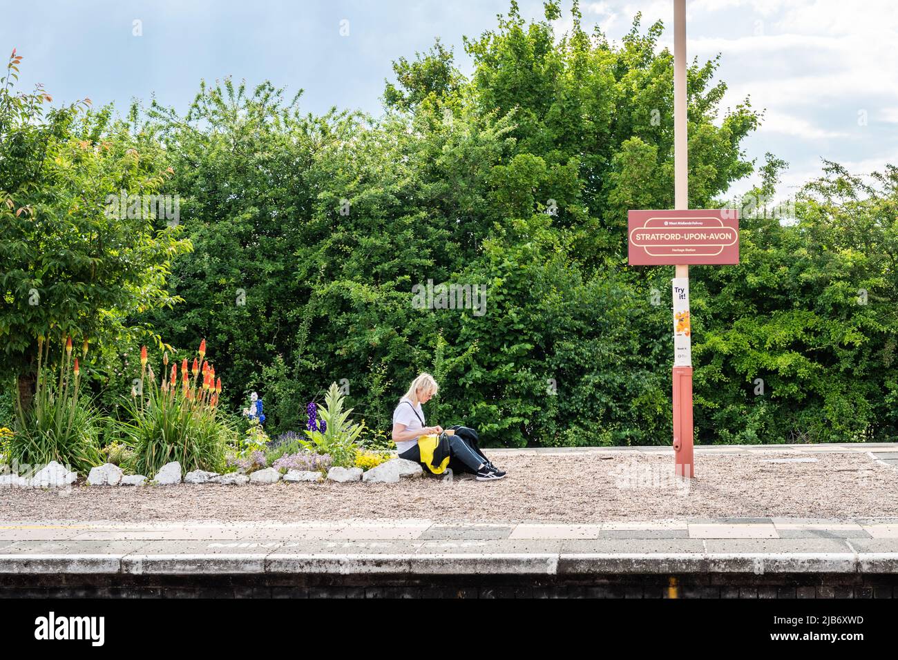 Bahnhof Stratford-upon-Avon, Stratford-upon-Avon, Warwickshire, Großbritannien. Stockfoto