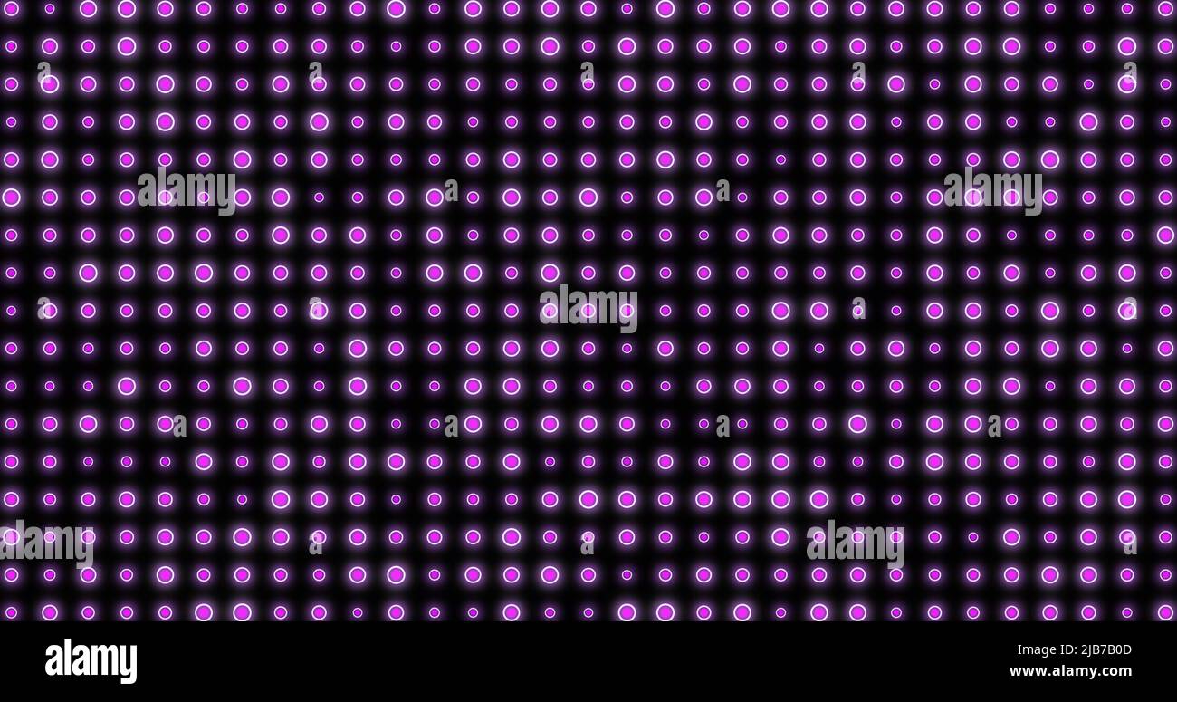 Bild von wechselnden violetten Punkten auf schwarzem Hintergrund Stockfoto