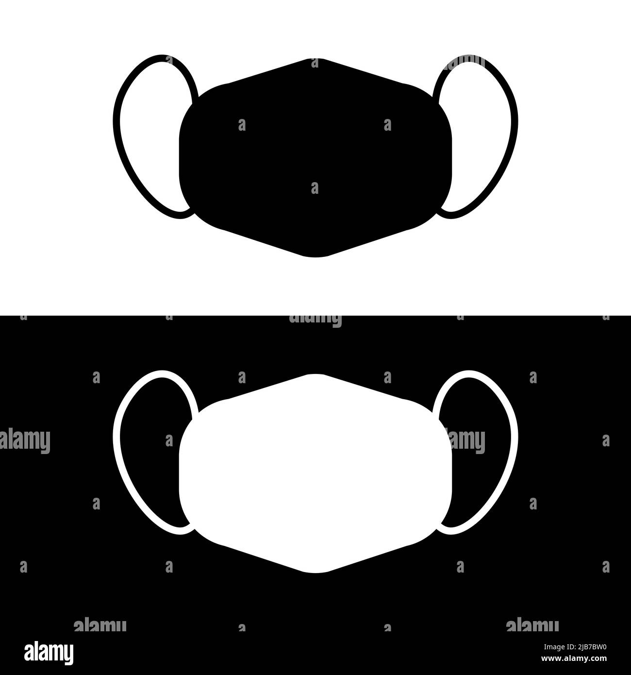 Satz von Gesichtsmasken-Symbolen. Chirurgische oder medizinische Schutzmasken. Vektorgrafik Stock Vektor