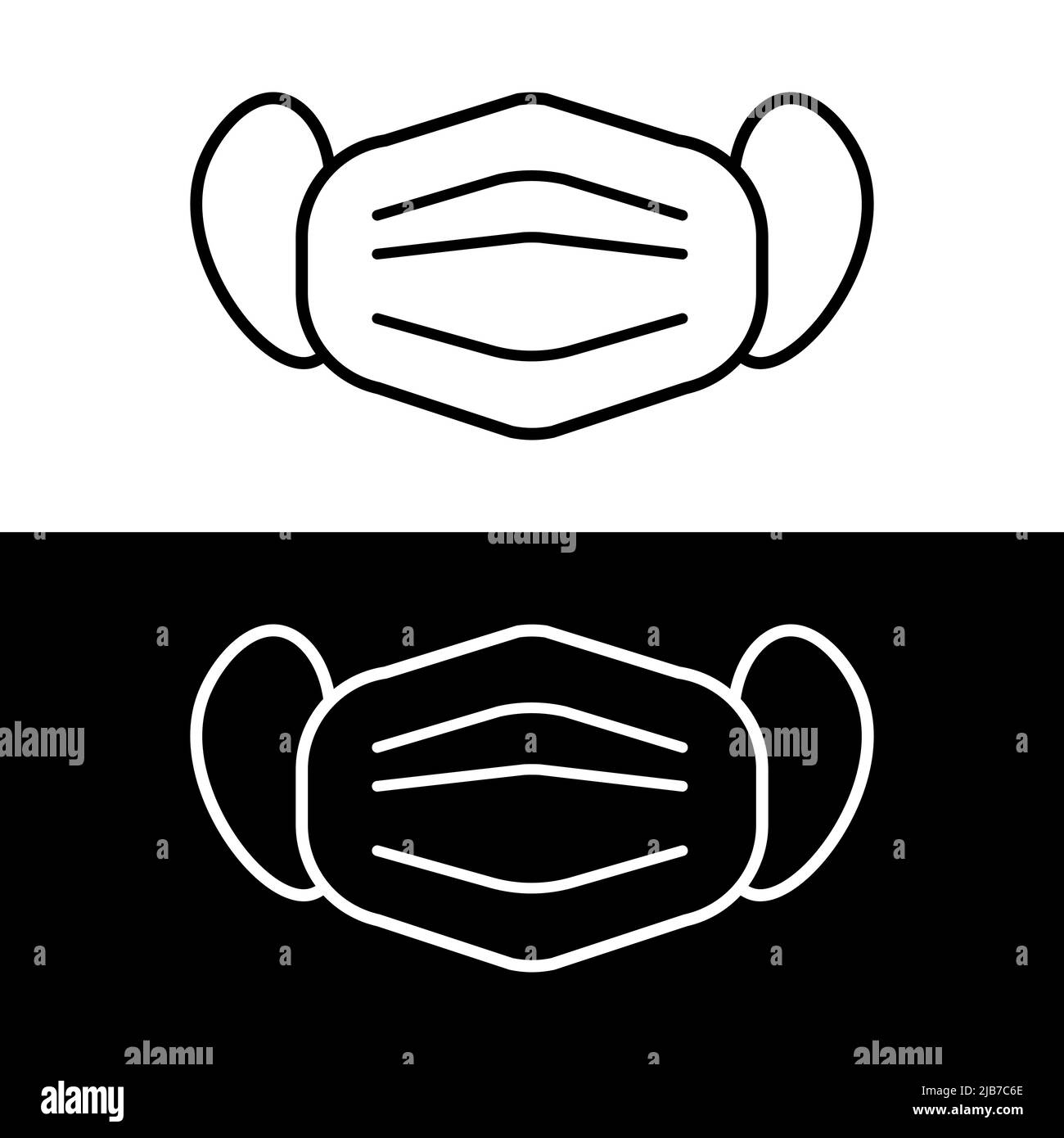 Satz von Gesichtsmasken-Symbolen. Chirurgische oder medizinische Schutzmasken. Vektorgrafik Stock Vektor