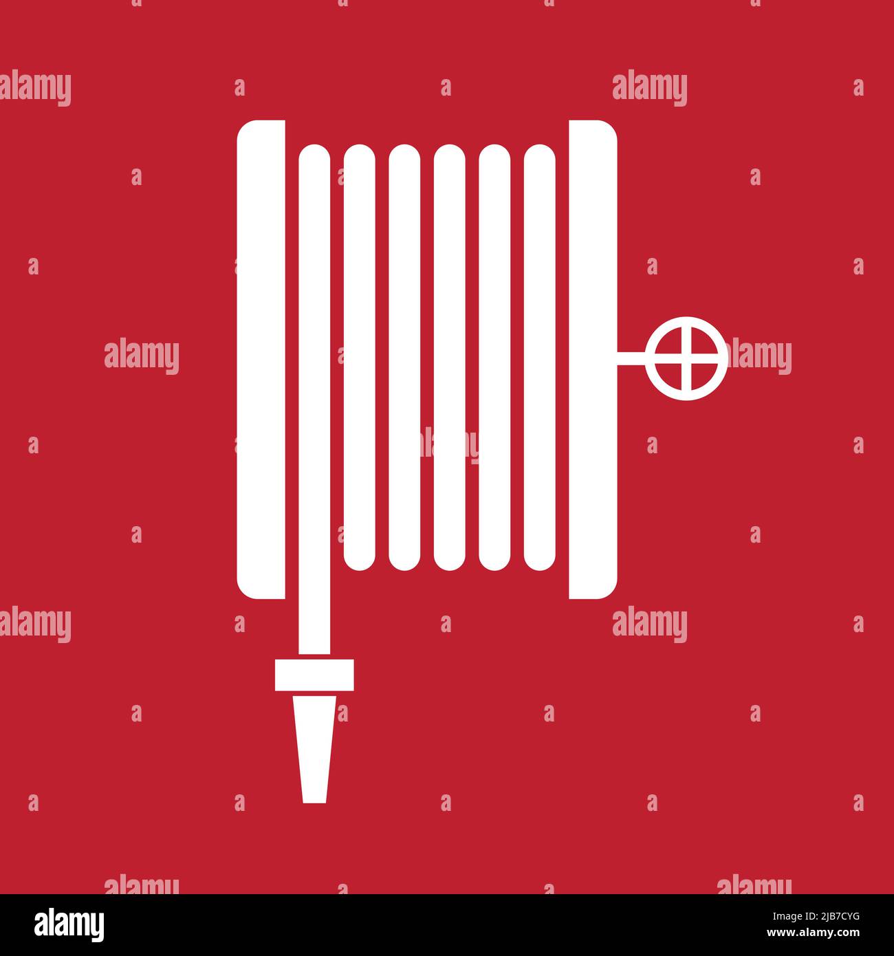 Schild Feuerlöscher auf rotem Hintergrund Stock Vektor