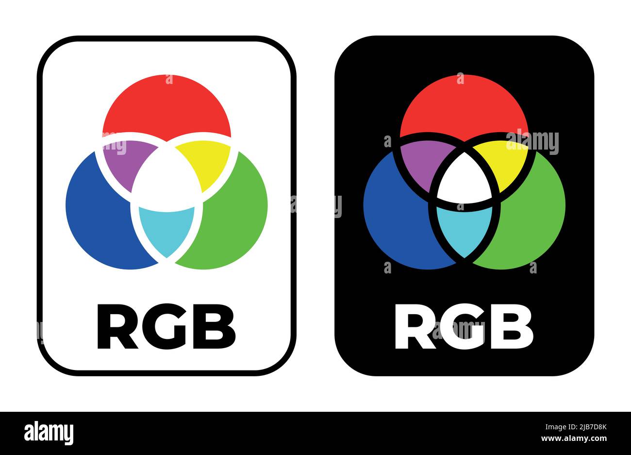 Farbe des RBG-Informationszeichens eingestellt. Vektorgrafik. Stock Vektor