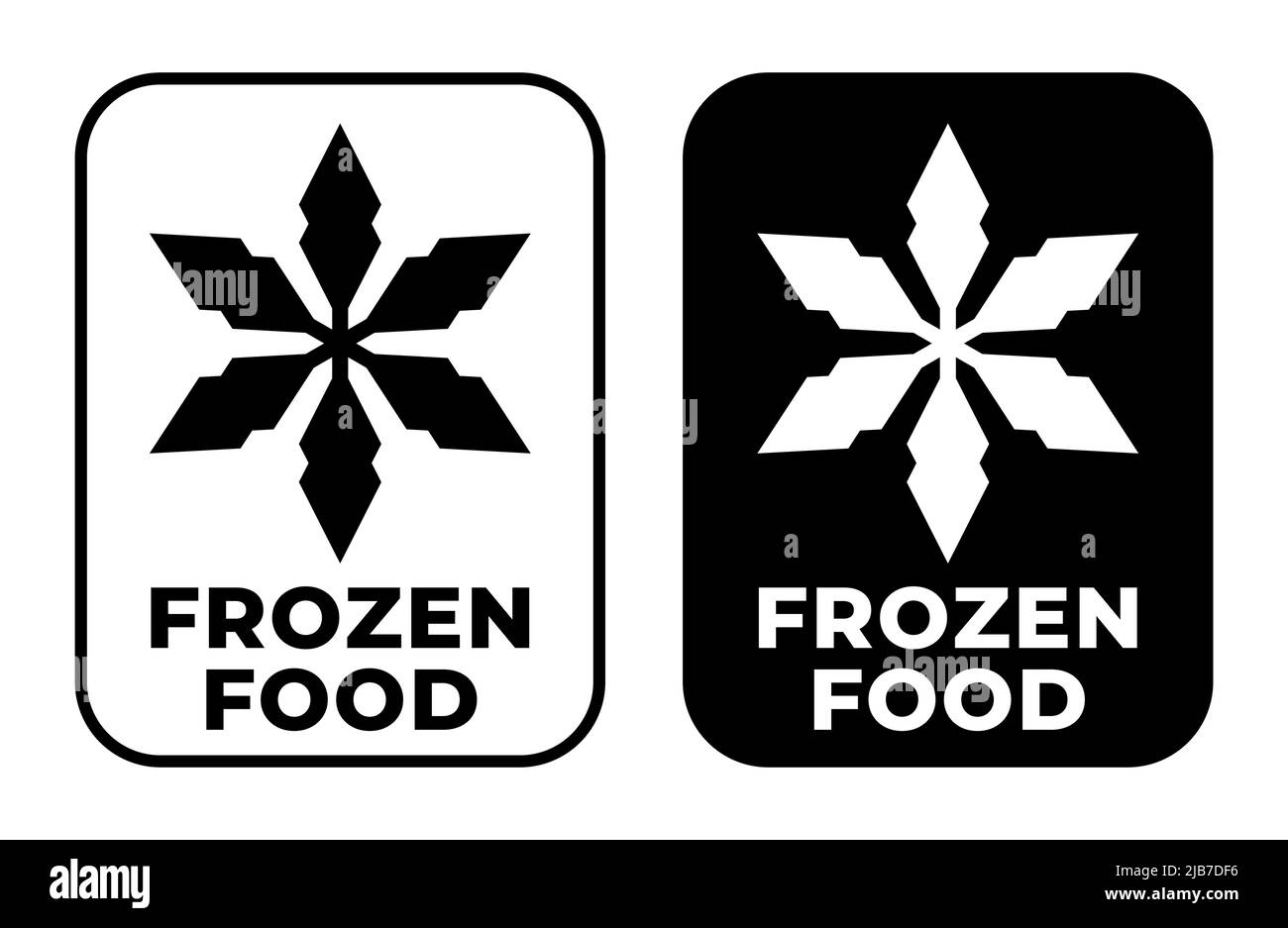 Vektorzeichen für Informationen zu gefrorenen Lebensmitteln. Vektorgrafik Zeichen. Symbol für Cartoon-Boxen. Stock Vektor