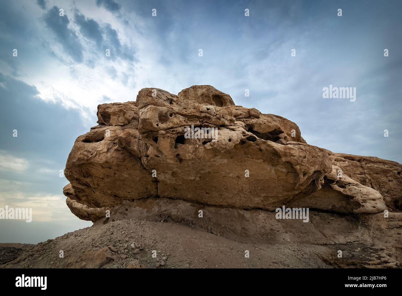 Arabian Desert Rock geologische Schicht-in der Nähe von Dammam, Saudi-Arabien. Stockfoto