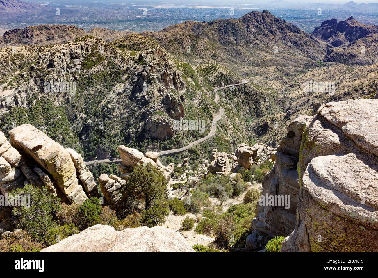 Blick auf den Catalina Highway vom Mount Lemmon, Tucson, Arizona, USA Stockfoto
