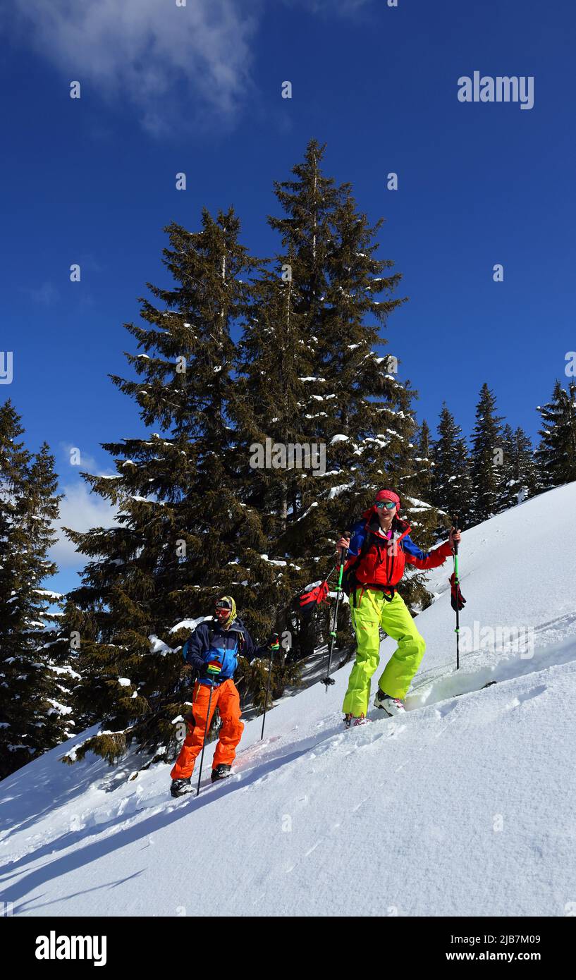 Skitouren in den Siebenbürgischen Alpen, Fagaras-Bergen, Rumänien, Europa Stockfoto