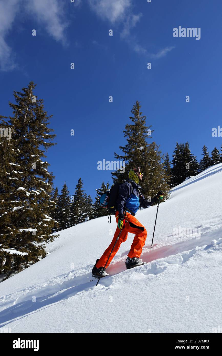 Skitouren in den Siebenbürgischen Alpen, Fagaras-Bergen, Rumänien, Europa Stockfoto