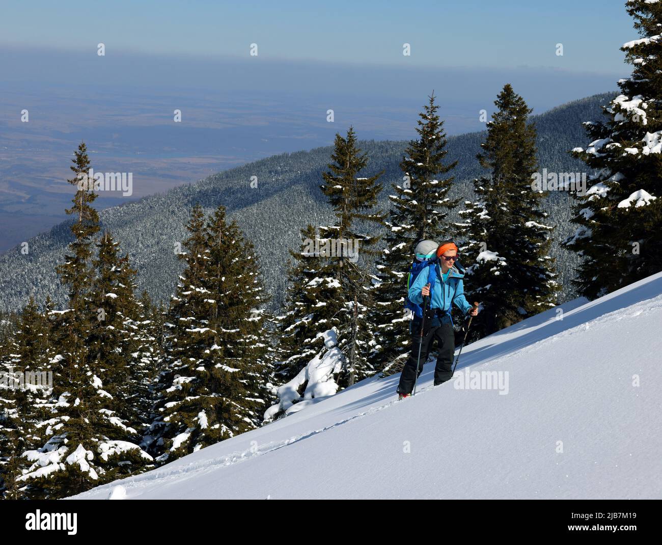 Skitouren in den Siebenbürgischen Alpen, Fagaras-Bergen, Rumänien, Europa Stockfoto
