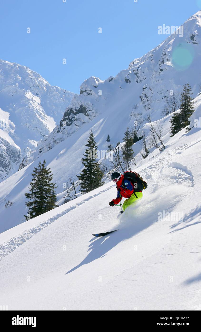 Skitouren in den Siebenbürgischen Alpen, Fagaras-Bergen, Rumänien, Europa Stockfoto