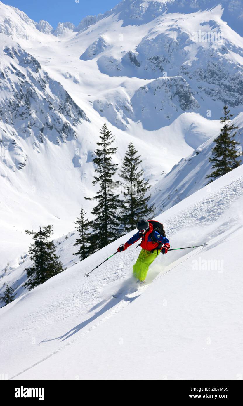 Skitouren in den Siebenbürgischen Alpen, Fagaras-Bergen, Rumänien, Europa Stockfoto