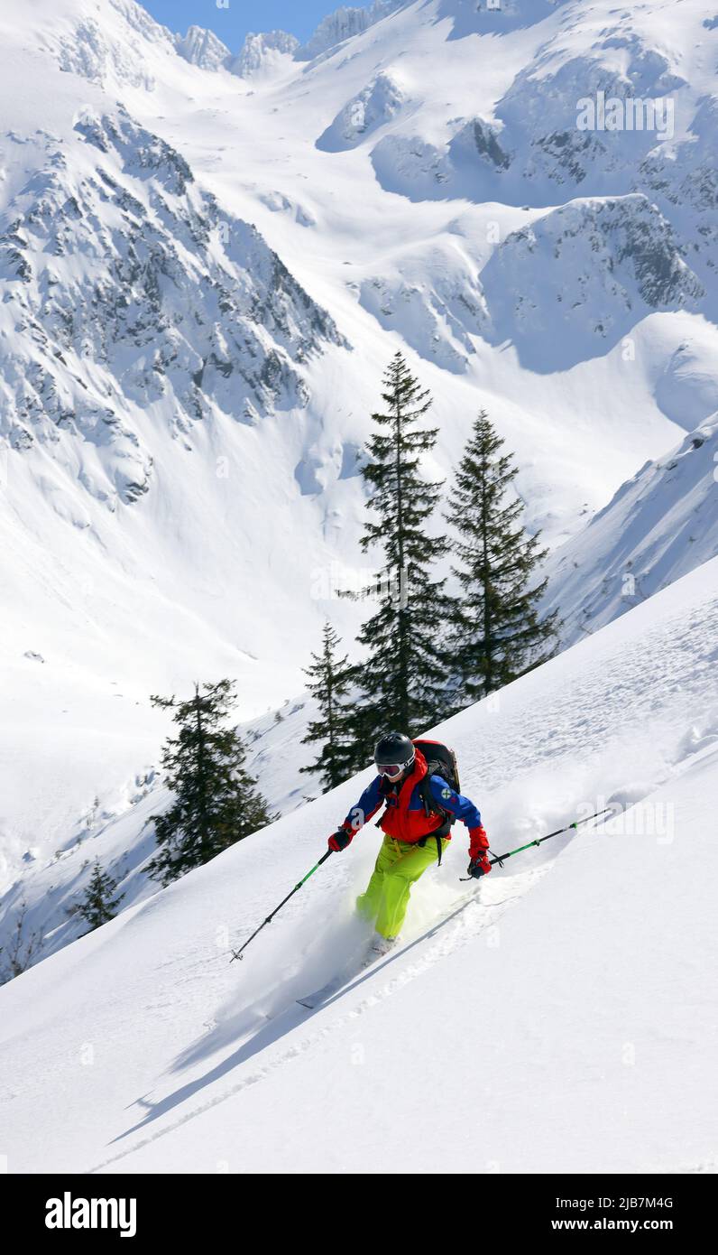 Skitouren in den Siebenbürgischen Alpen, Fagaras-Bergen, Rumänien, Europa Stockfoto