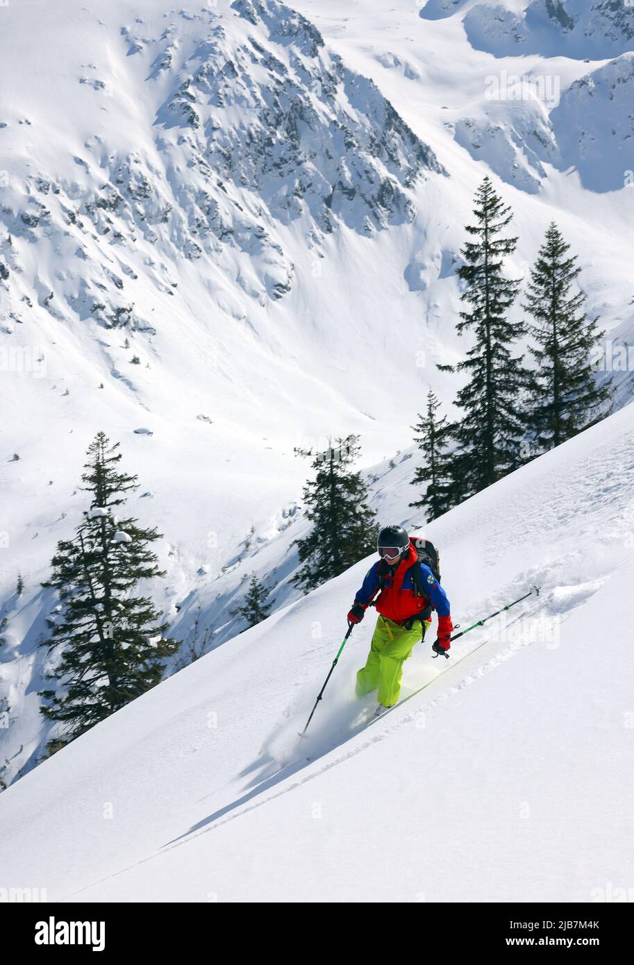 Skitouren in den Siebenbürgischen Alpen, Fagaras-Bergen, Rumänien, Europa Stockfoto